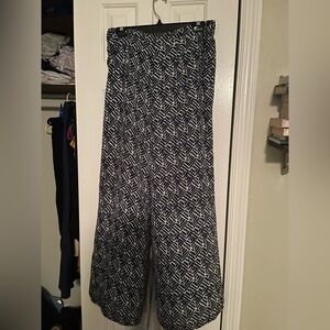 Cato Black and White Geometric Wide Leg Pants